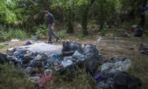 Trash left from illegal campers on ARP