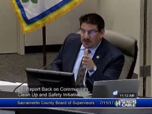Supervisor Serna during July 11 2017 clean and safe parkway Board meeting