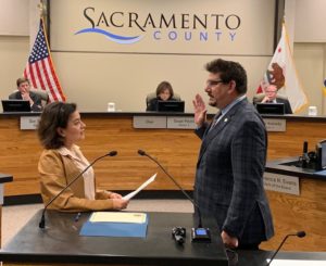 Phil Serna sworn in by wife Roxanna 1-15-19